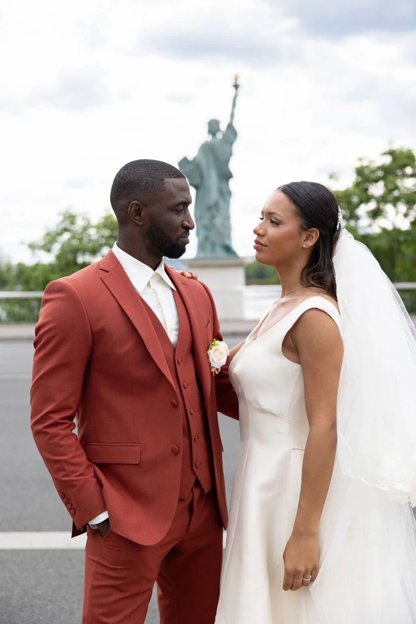 Couple in ceremony outfits