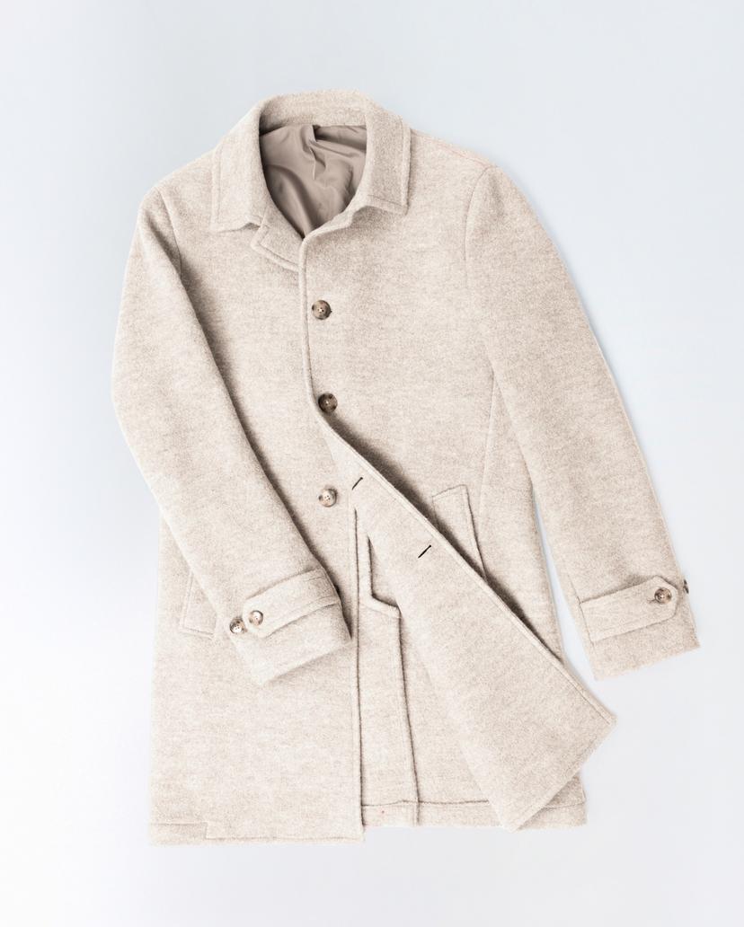 Manteau en laine beige
