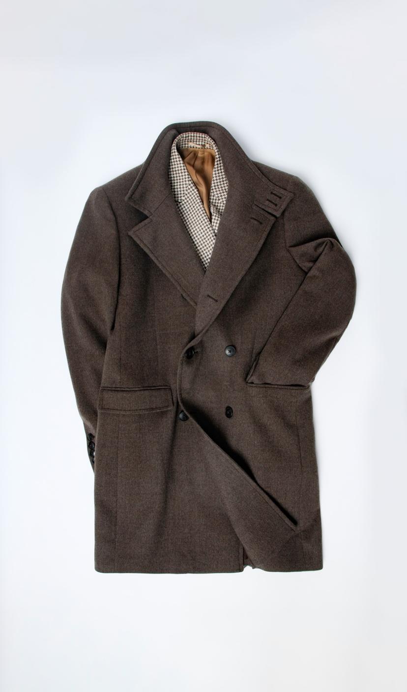 Manteau marron chocolat mélange de laine et alpaga